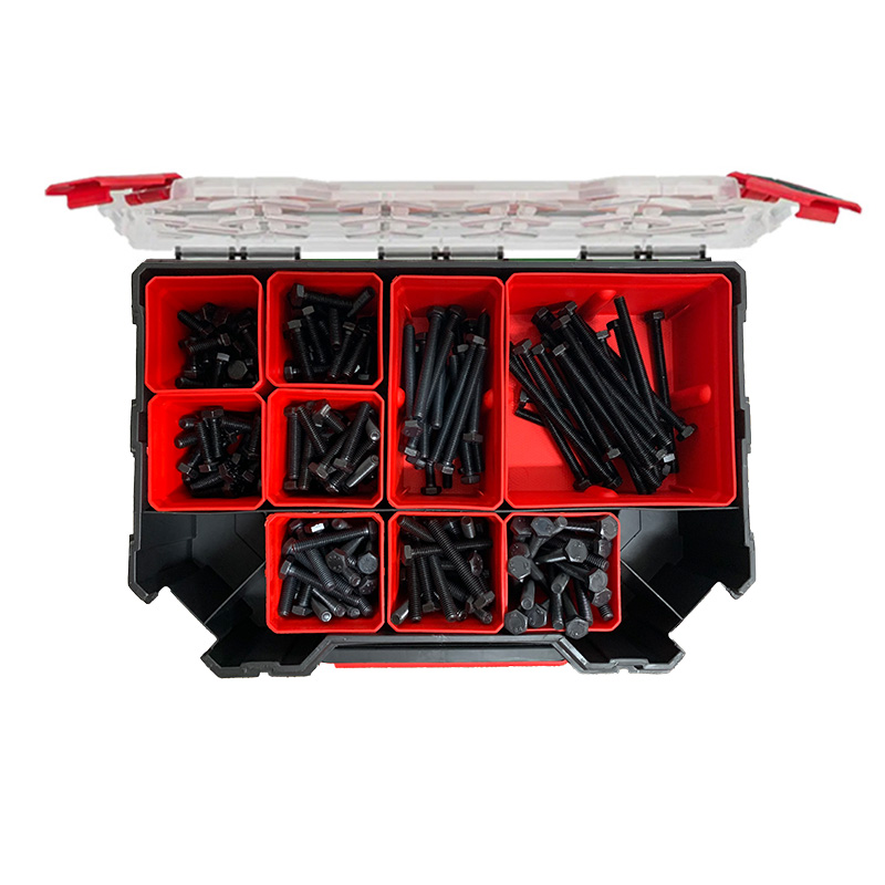Sortimentsbox MINI F - Sechskantschrauben - ISO 933- 8.8 - blank - 205-teilig